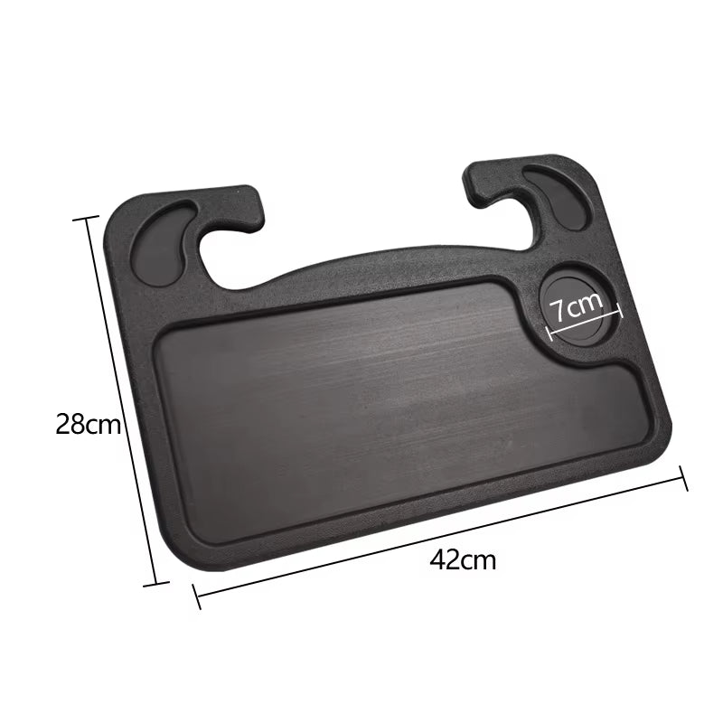 Steering Wheel Tray Car Food Desk with Cup Holder Universal Laptop Table Travel Stand for SUV Truck Vehicle Automotive Interior